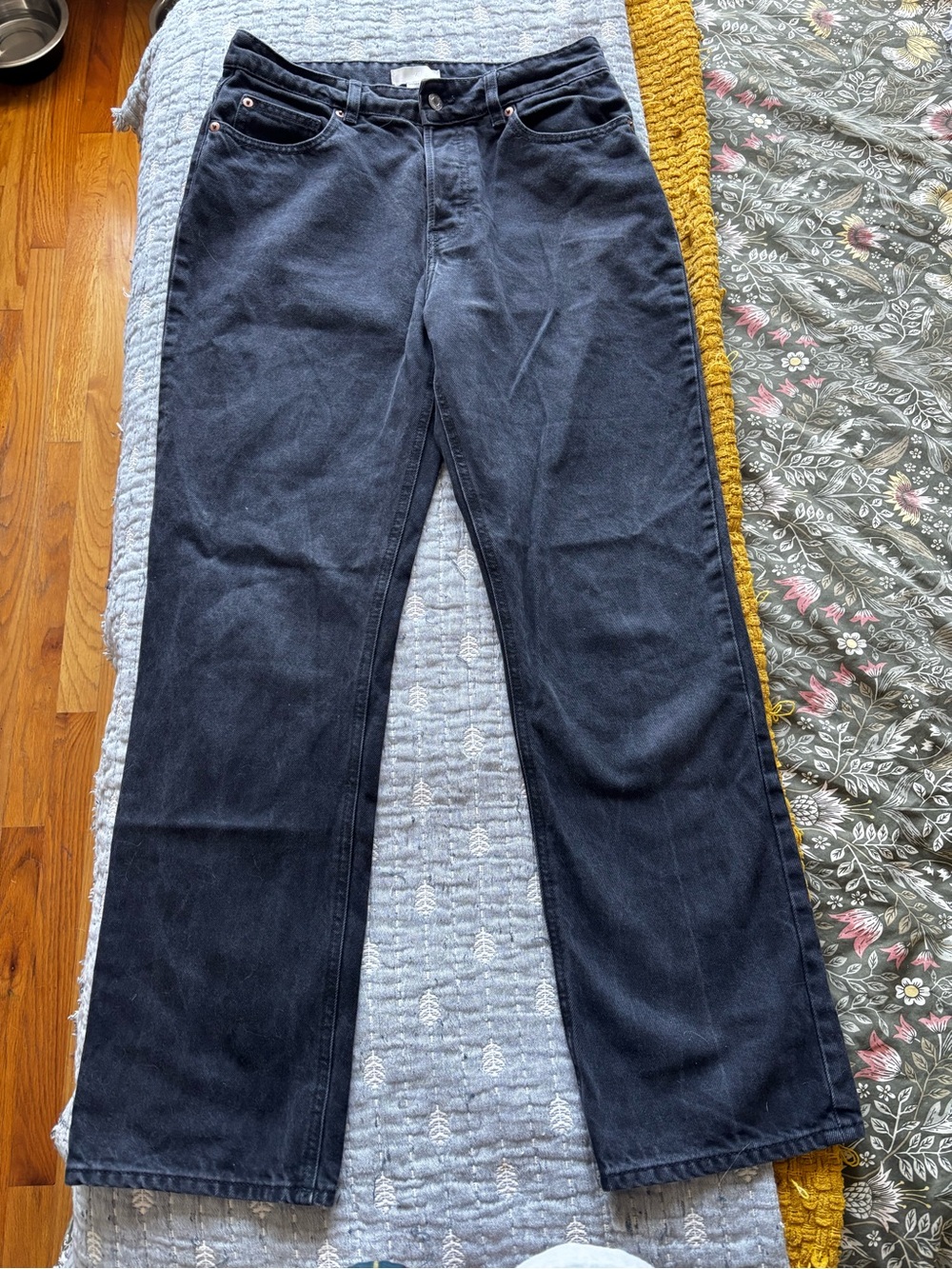 H&M Black High-Rise Straight Jeans
